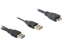 DeLOCK kabel USB 3.0-AM -> USB 3.0-micro BM+ USB 2.0-AM, 20 cm, black