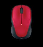 Logitech Mysz bezprzewodowa Logitech optyczna M235 czerwona