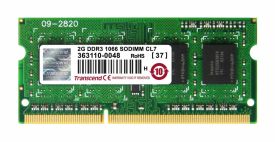 Transcend 2GB DDR3 1066MHz CL7 SODIMM zam. KTL-TP1066/2G