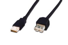 Assmann Kabel przedłużający USB 2.0 HighSpeed Typ USB A/USB A M/Ż czarny 1,8m