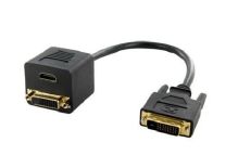 4World DVI-D Adapter [M] (24+1) > HDMI [F] + DVI-D [F] (24+1), czarny