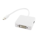 4World Adapter mini DisplayPort [M] > DisplayPort[F] + DVI-I [F],biały