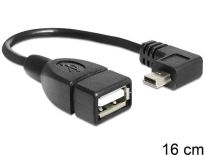 DeLOCK adapter USB mini kątowy 90'' (M) > USB 2.0-AF OTG 16 cm