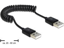 DeLOCK kabel USB 2.0 AM-AM , Spirala , 20-60cm