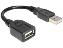 DeLOCK Przedłużacz USB AM-AF 2.0, profilowany/giętki, 16cm, czarny