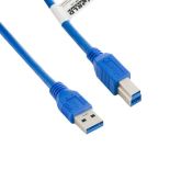 4World Kabel USB USB 3.0 AM-BM Niebieski 3m 08949