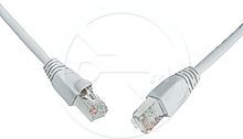 Solarix patchcord kat. 5e SFTP PVC, osłonka nasuwana, 1m, szary