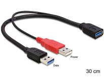 DeLOCK kabel USB-A(M) x2 -> AF 3.0, 30cm