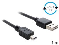 DeLOCK kabel USB mini AM-MBM5P Easy-USB 2.0, 1m, czarny