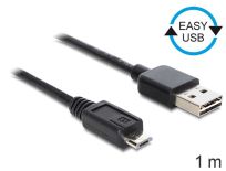 DeLOCK kabel USB micro AM-MBM5P Easy-USB 2.0, 1m, czarny