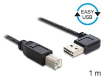 DeLOCK kabel USB AM -> BM Easy-USB 2.0, kątowy, 1m, czarny