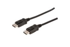 Assmann Kabel połączeniowy DisplayPort 1.2 z zatrzaskami Typ DP/DP M/M czarny 1M