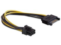 DeLOCK kabel SATA zasilający (M)-> PCI Express 6-pin, 0,21m