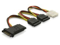 DeLOCK kabel SATA zasilający (M/F)-> 3x SATA (F) + Molex (F)