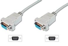 Digitus Kabel połączeniowy RS232 null-modem Typ DSUB9/DSUB9 Ż/Ż beżowy 1,8m