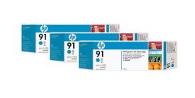 HP Tusz HP 91 cyan 3pack , 3x775ml