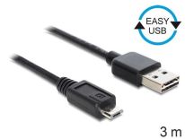 DeLOCK Kabel USB Micro AM-MBM5P EASY-USB 2.0 3m Black