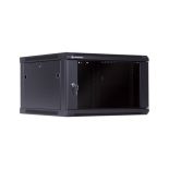 Linkbasic szafa wisząca rack 19'' 6U 600x600mm czarna (drzwi przednie szklane)