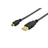 ednet Kabel USB2.0 Canon Typ USB A/miniUSB B(5pinów), M/M czarny 3.0m blister