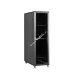 Linkbasic szafa stojąca rack 19'' 42U 600x1200mm czarna (drzwi przednie szklane)