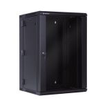 Linkbasic szafa wisząca dwusekcyjna rack 19'' 18U 600x550mm czarna drzwi szklane