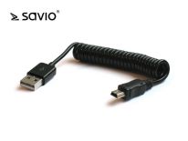 Savio CL-12 Kabel USB AM - mini USB Spirala BM 1,0m