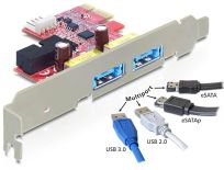 DeLOCK Kontroler Karta PCI Express 2 x USB 3.0 + eSATAp 89288