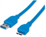 Manhattan Kabel USB 3.0 SuperSpeed A męski na Micro B męski 2m