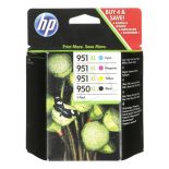 HP Zestaw tuszy HP C2P43AE (oryginał HP950XL HP 950XL HP 951XL zestaw zawiera cmybk CN045AE CN046AE CN047AE CN048AE; czarny czerwony niebieski żółt...