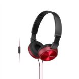 Sony SONY stereo sluchátka MDR-ZX310AP, červená