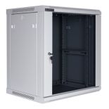 Linkbasic szafa wisząca rack 19'' 12U 600x450mm szara (drzwi przednie szklane)