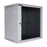 Linkbasic szafa wisząca rack 19'' 12U 600x600mm szara (drzwi przednie szklane)