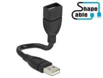 DeLOCK kabel profilowany USB 2.0 (AM) -> USB 2.0 (AF) 0.15m