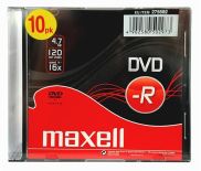 Maxell DVD-R Maxell 4,7 GB 16x SLIM 10 szt