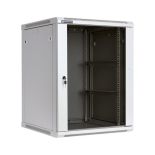 Linkbasic szafa wisząca rack 19'' 15U 600x600mm szara (drzwi przednie szklane)