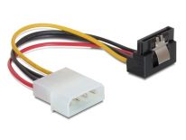 DeLOCK kabel SATA zasilający MOLEX (M)->SATA (F) metalowy zatrzask, kątowy, 15cm