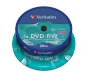 Verbatim DVD-RW [ spindle 25 , 4,7GB , 4x ]