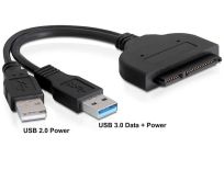 DeLOCK adapter/konwerter SATA 6 Gb/s 22 pin > USB 3.0-AM + USB 2.0-AM