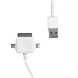 Whitenergy Kabel do przesyłu danych, wtyczka USB 2.0 Universalna 100cm biały