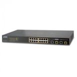 Planet FGSW-1816HPS PoE, 16x10/100, 2xTP/SFP, 220W