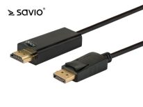 Elmak SAVIO CL-56 Kabel Displayport M - HDMI AM, pozłacane końcówki, 1,5m