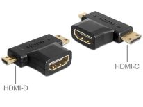 DeLOCK Adapter HDMI (F) -> HDMI-C mini (M) + HDMI-D micro (M)