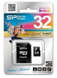 Silicon-Power 32 GB, MicroSDHC, Flash memory class 4, SD adapter