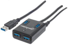 Manhattan Hub SuperSpeed USB 3.0, 4 portowy, z zasilaczem