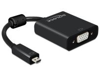 DeLOCK Adapter HDMI Micro-D męski > VGA żeński z funkcją audio, czarny