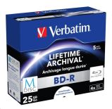 Verbatim BluRay M-DISC BD-R [ jewel case 5 , 25GB , 4x , Inkjet Printable ]