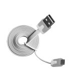 Vakoss MSONIC Kabel Micro USB 2.0 A-B M/M 1m, TRANSFER i ŁADOWANIE, płaski, biały