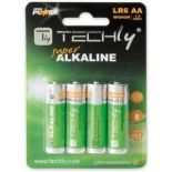 Techly Baterie alkaliczne 1.5V AA LR6 4 sztuki