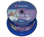 Verbatim DVD+R [ cake box 50 , 4.7GB , 16x , do nadruku Wide Photo ]