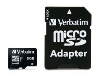 Verbatim Micro SDHC 8GB Class10 UHS-I + Adapter